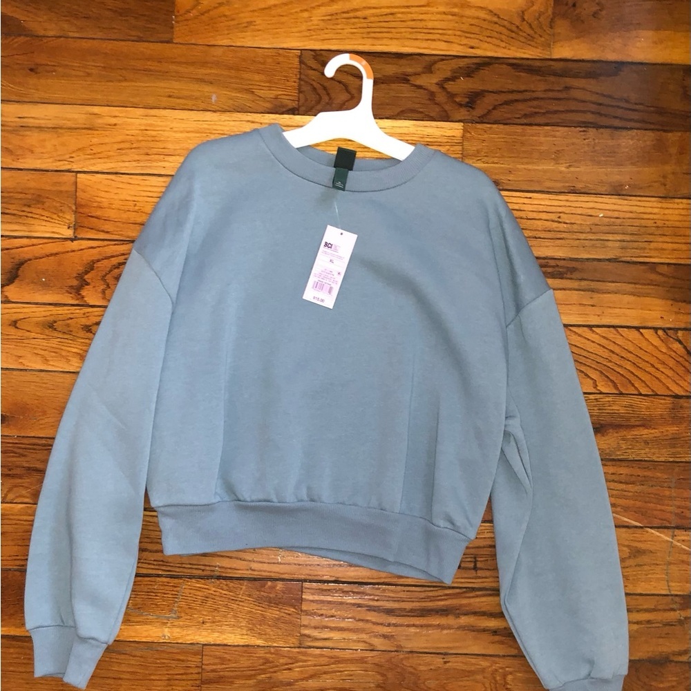 Wild Fable Cropped Crewneck Sweatshirt Ribbed Hem -XL